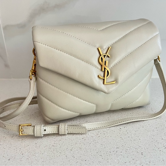 Yves Saint Laurent Handbags - YSL SAINT LAURENT Toy Loulou Matelassé Leather Crossbody Bag Creme